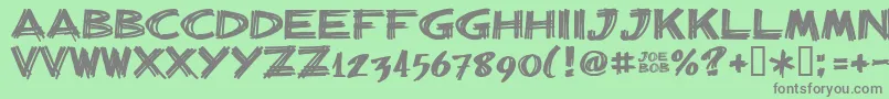 フォントBillbrg – 緑の背景に灰色の文字