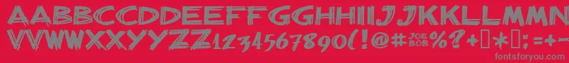 Billbrg Font – Gray Fonts on Red Background