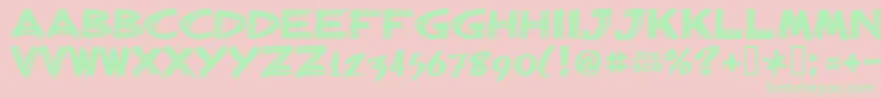 Billbrg Font – Green Fonts on Pink Background