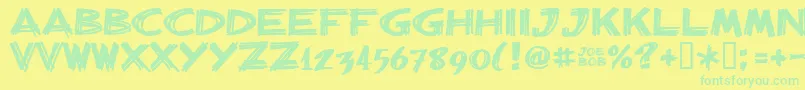 Czcionka Billbrg – zielone czcionki na żółtym tle