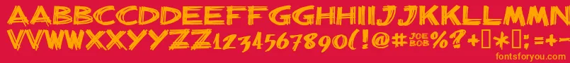 Billbrg-Schriftart – Orangefarbene Schriften auf rotem Hintergrund