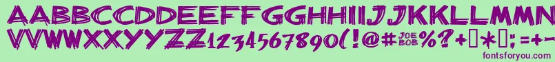 Billbrg Font – Purple Fonts on Green Background
