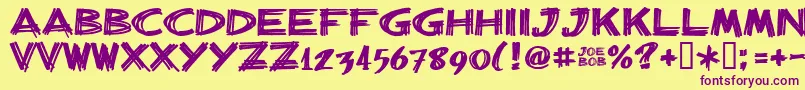 Billbrg Font – Purple Fonts on Yellow Background