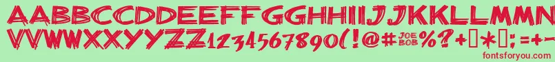 Billbrg Font – Red Fonts on Green Background