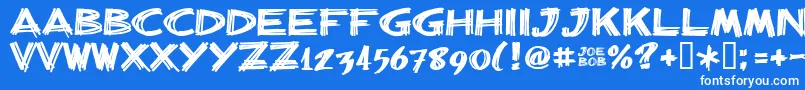 Billbrg Font – White Fonts on Blue Background