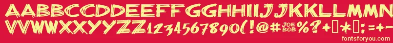 Billbrg Font – Yellow Fonts on Red Background