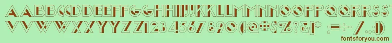 Шрифт Joostamillionairenf – коричневые шрифты на зелёном фоне