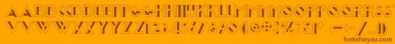 Joostamillionairenf-Schriftart – Braune Schriften auf orangefarbenem Hintergrund