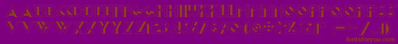 Joostamillionairenf-Schriftart – Braune Schriften auf violettem Hintergrund