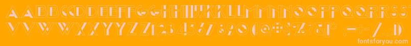 Joostamillionairenf-fontti – vaaleanpunaiset fontit oranssilla taustalla