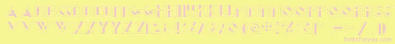 Joostamillionairenf-Schriftart – Rosa Schriften auf gelbem Hintergrund