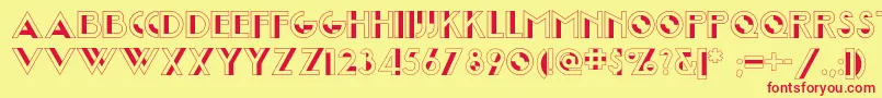 Joostamillionairenf-Schriftart – Rote Schriften auf gelbem Hintergrund