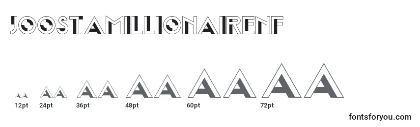 Размеры шрифта Joostamillionairenf (8431)
