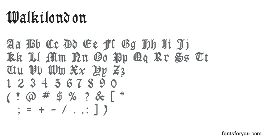 Schriftart Walkilondon – Alphabet, Zahlen, spezielle Symbole