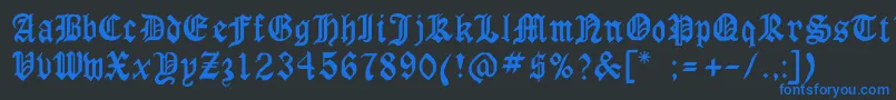 Walkilondon Font – Blue Fonts on Black Background