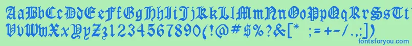 Walkilondon Font – Blue Fonts on Green Background