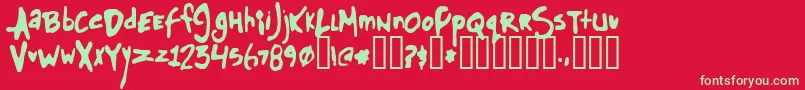 Glue Font – Green Fonts on Red Background
