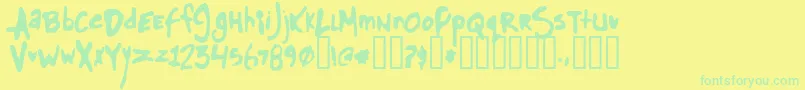 Glue Font – Green Fonts on Yellow Background