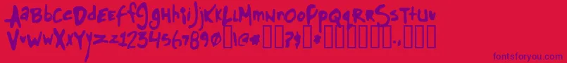 Glue Font – Purple Fonts on Red Background