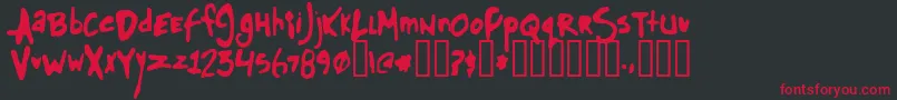 Glue Font – Red Fonts on Black Background