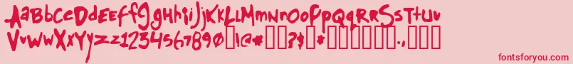 Glue Font – Red Fonts on Pink Background