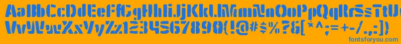 HybreadirtyRegular Font – Blue Fonts on Orange Background