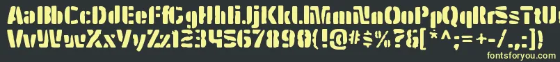 HybreadirtyRegular Font – Yellow Fonts on Black Background