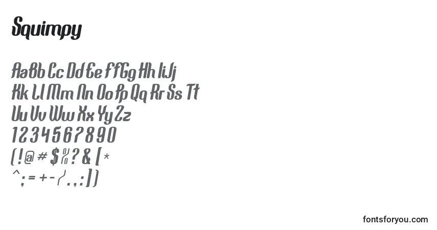 Шрифт Squimpy – алфавит, цифры, специальные символы
