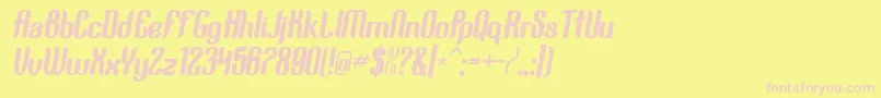 Squimpy-fontti – vaaleanpunaiset fontit keltaisella taustalla