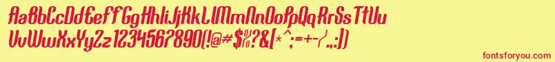 Squimpy-fontti – punaiset fontit keltaisella taustalla