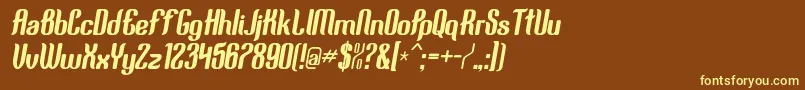 Squimpy-fontti – keltaiset fontit ruskealla taustalla