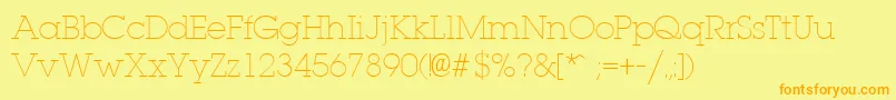 LaplandlightRegular Font – Orange Fonts on Yellow Background