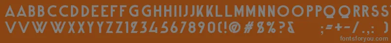 AlpineTypefaceCleanBold-Schriftart – Graue Schriften auf braunem Hintergrund