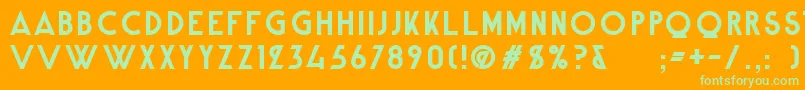 Шрифт AlpineTypefaceCleanBold – зелёные шрифты на оранжевом фоне