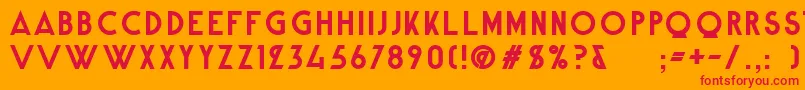 AlpineTypefaceCleanBold Font – Red Fonts on Orange Background