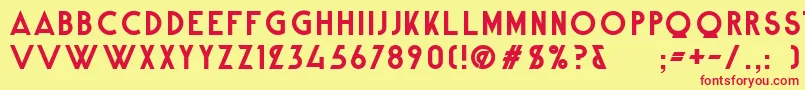 フォントAlpineTypefaceCleanBold – 赤い文字の黄色い背景