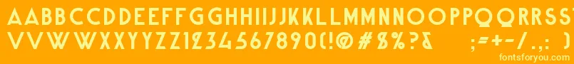 AlpineTypefaceCleanBold-Schriftart – Gelbe Schriften auf orangefarbenem Hintergrund