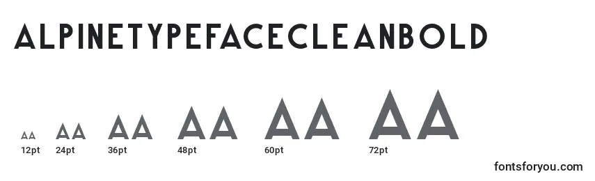 Размеры шрифта AlpineTypefaceCleanBold