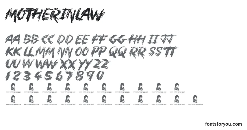 A fonte MotherInLaw – alfabeto, números, caracteres especiais