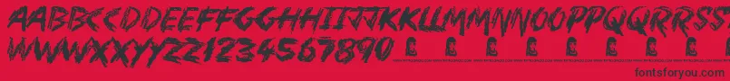 フォントMotherInLaw – 赤い背景に黒い文字