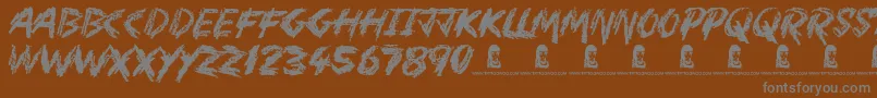 MotherInLaw-fontti – harmaat kirjasimet ruskealla taustalla