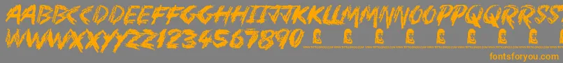 MotherInLaw-Schriftart – Orangefarbene Schriften auf grauem Hintergrund