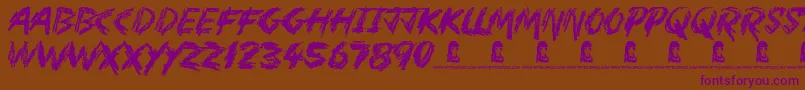 MotherInLaw Font – Purple Fonts on Brown Background