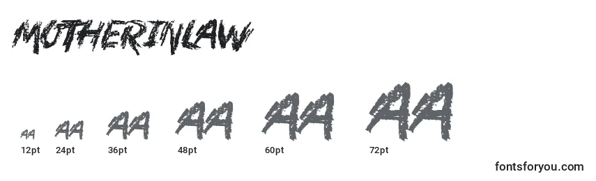 MotherInLaw Font Sizes
