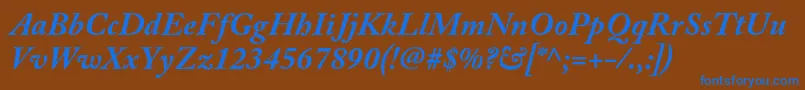 AcaslonproBolditalic Font – Blue Fonts on Brown Background