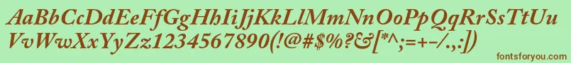 AcaslonproBolditalic Font – Brown Fonts on Green Background
