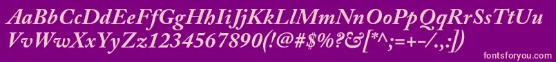 Подробнее о шрифте AcaslonproBolditalic Шрифт AcaslonproBolditalic – розовые шрифты на фиолетовом фоне
