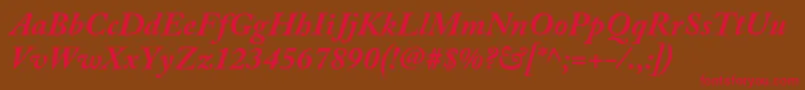 AcaslonproBolditalic Font – Red Fonts on Brown Background