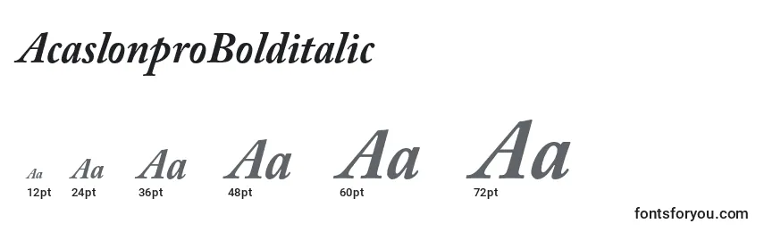 AcaslonproBolditalic Font Sizes