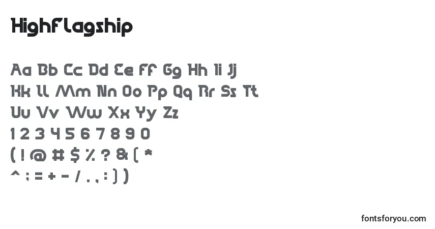 Шрифт HighFlagship – алфавит, цифры, специальные символы